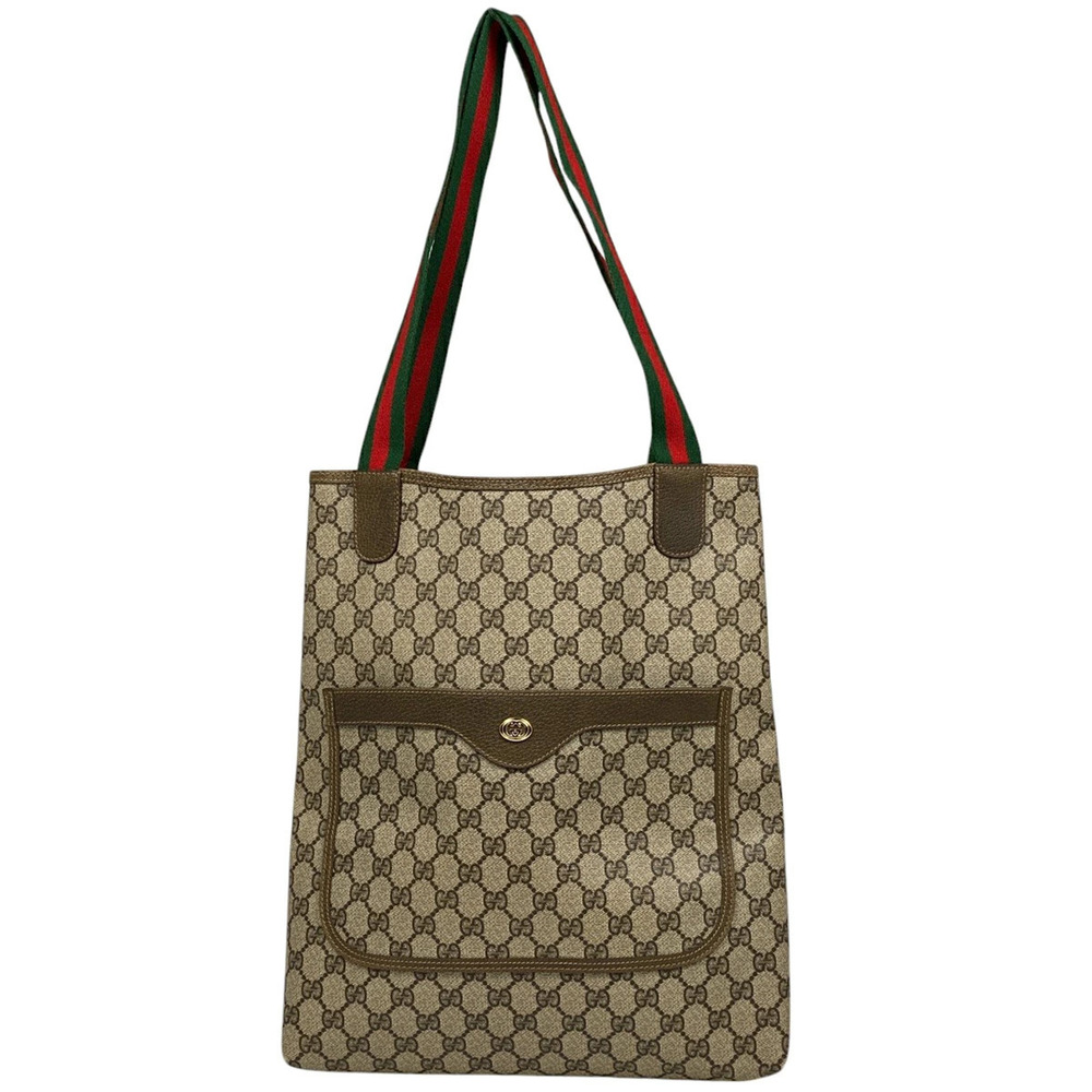 Gucci GG tote bag shoulder Sherry Web canvas beige brown